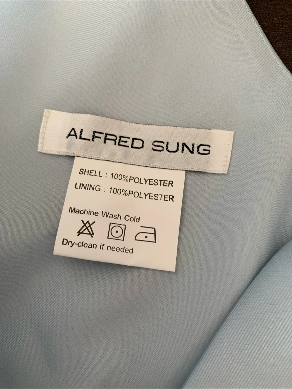 ALFRED SUNG Pleated Midi Light
Ice Blue V-Neck Sleeveless / A-Line Maxi Dress - Picture 5 of 14